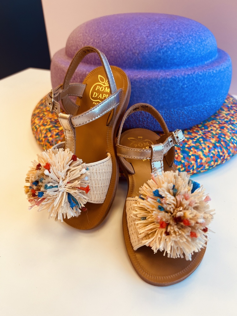 Sandaal plagette pompom