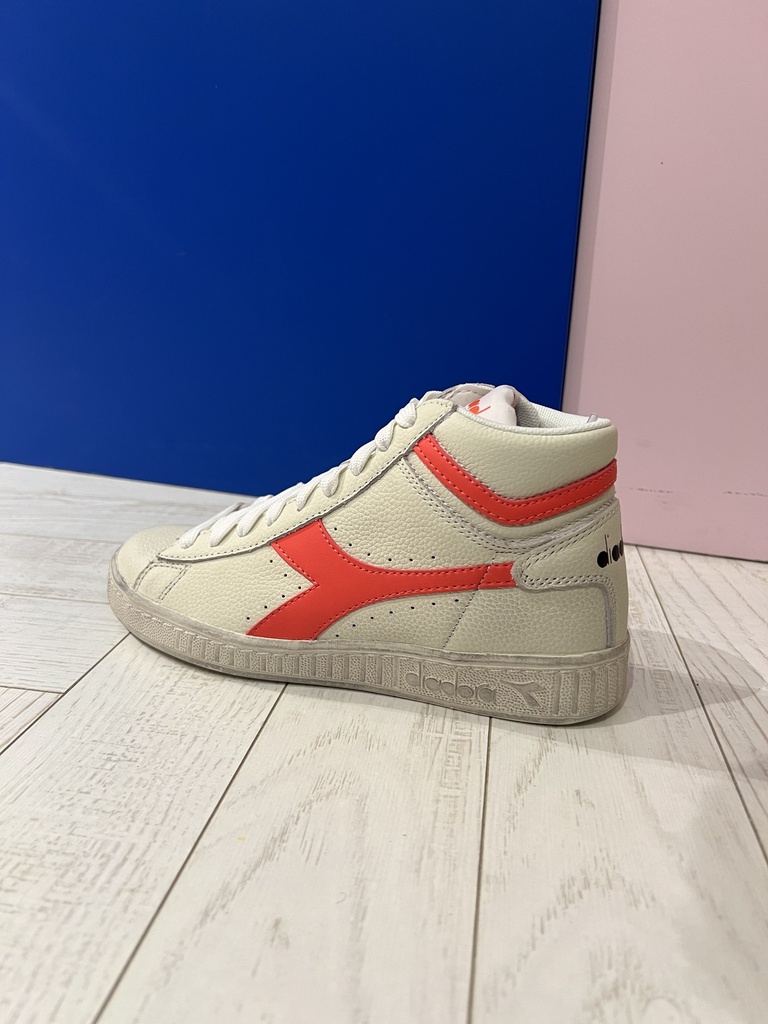 Hoge sneaker fluo waxed coral