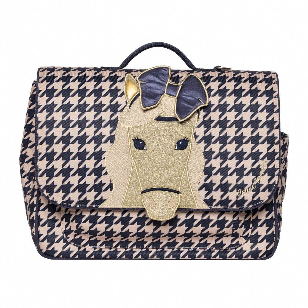 Jeune Premier boekentas Midi Houndstooth Horse 