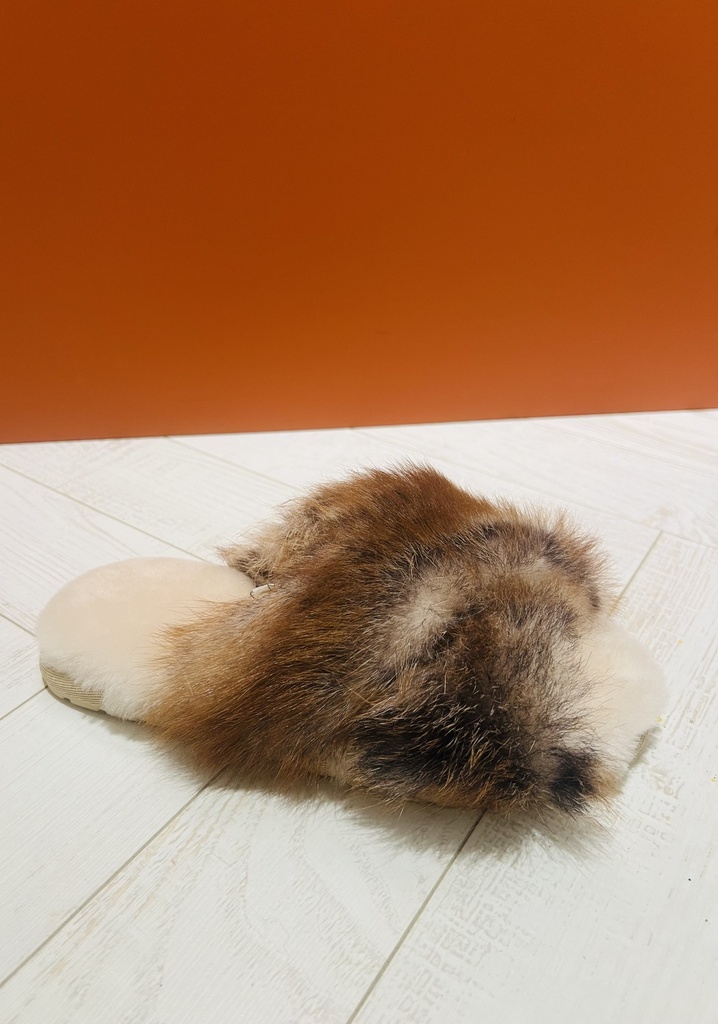 Pantoffel EMU chestnut/wit kruis